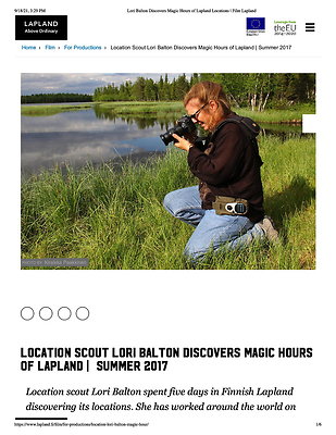 Lori Balton Discovers Magic Hours of Lapland Locations