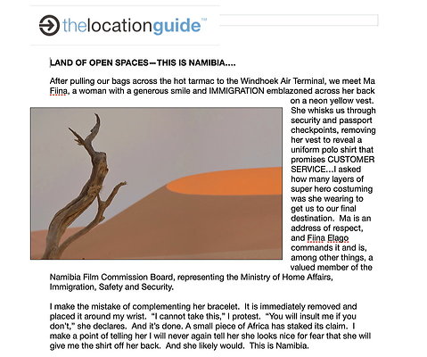 LOCATION GUIDE.                   THIS IS NAMIBIA